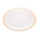 Ver imagem 1 de Prato Cristal Martelado P/Sobremesa C/Borda Dourada 20Cm