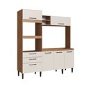 Ver imagem 2 de Cozinha Compacta Mel 6 Portas 2 Gavetas Freijó/off White - Irm Móveis