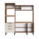 Ver imagem 3 de Cozinha Compacta Mel 6 Portas 2 Gavetas Freijó/off White - Irm Móveis