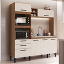 Ver imagem 1 de Cozinha Compacta Mel 6 Portas 2 Gavetas Freijó/off White - Irm Móveis