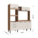 Ver imagem 4 de Cozinha Compacta Mel 6 Portas 2 Gavetas Freijó/off White - Irm Móveis