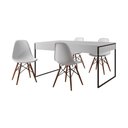 Ver imagem 6 de Mesa Jantar Industrial Retangular Filadélfia Branca 137x90cm Base Ferro Preto com 4 Cadeiras