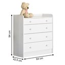 Ver imagem 5 de Conjunto Infantil Aurora Branco: Berço Aurora + Kit Rodízios + Cômoda Aurora + Guarda-roupa