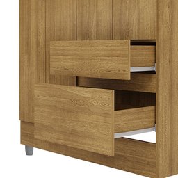 Guarda Roupa Pequeno Ideal 4 Portas e 2 Gavetas para Quarto de Hospedes - 5