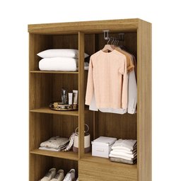 Guarda Roupa Pequeno Ideal 4 Portas e 2 Gavetas para Quarto de Hospedes - 7