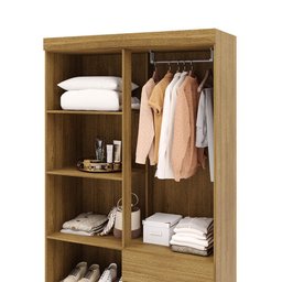 Guarda Roupa Pequeno Ideal 4 Portas e 2 Gavetas para Quarto de Hospedes - 6