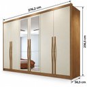 Ver imagem 5 de Guarda Roupa Casal 100% MDF 6 Portas 6 Gavetas com Espelho e Cabideiro 276,2x236,4x56,5cm