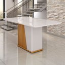 Ver imagem 3 de Mesa de Madeira Harmonia 160 Cm com Vidro Naturalle/off White - Móveis Bechara