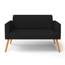 Ver imagem 3 de Sofá Namoradeira Pés Palito Castanho Marisa Linho Preto A79 D03 - D'Rossi
