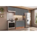 Ver imagem 1 de Cozinha Completa Bella 4 Peças (3aéreos+1balcão) C4p254 Nogal/cinza - Carraro