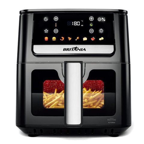Air Fryer Britânia 6,5L Cesto Quadrado Redstone 1700W BAF65A - 220V