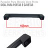 Kit C/ 10 Peças - Puxador para Armario Vero de 160mm Preto Fosco - 3