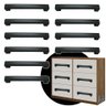 Kit C/ 10 Peças - Puxador para Armario Vero de 160mm Preto Fosco - 1