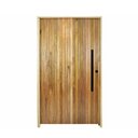 Ver imagem 2 de Porta Pivotante Ripada Cedro Batente 14 Puxador Tubo 120 x 210 Abertura Esquerda Marrom Rodam