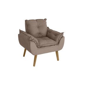 Poltrona Decorativa Opala Suede Capuccino Su Decor