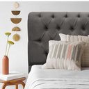 Ver imagem 2 de Kit Cabeceira + Calçadeira Baú Capitonê Livia 90cm Solteiro para Cama Box Suede Cinza - Gat Magazine