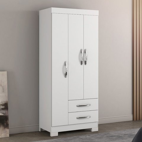 Guarda Roupa Solteiro Nt5000 3 Portas e 2 Gavetas com Pés Notável