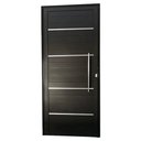 Ver imagem 1 de Porta de Alumínio Pivotante Frisada Com Puxador Lado Direito 210x90cm Preto Allo Esquadrias