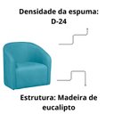 Ver imagem 6 de Poltrona Decorativa Recepção Sala de Estar Lara Veludo Cor:turquesa