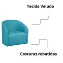 Ver imagem 5 de Poltrona Decorativa Recepção Sala de Estar Lara Veludo Cor:turquesa