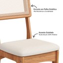 Ver imagem 3 de Kit 2 Cadeiras 100% Mdf com Encosto em Palha Sintética - Freijó/cesare Claro J23