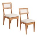 Ver imagem 1 de Kit 2 Cadeiras 100% Mdf com Encosto em Palha Sintética - Freijó/cesare Claro J23