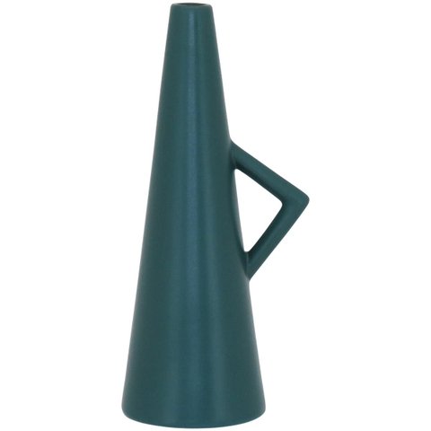 Vaso Shape Vaso Decorativo Cachepô Enfeite 25x10x9cm Cerâmica Verde