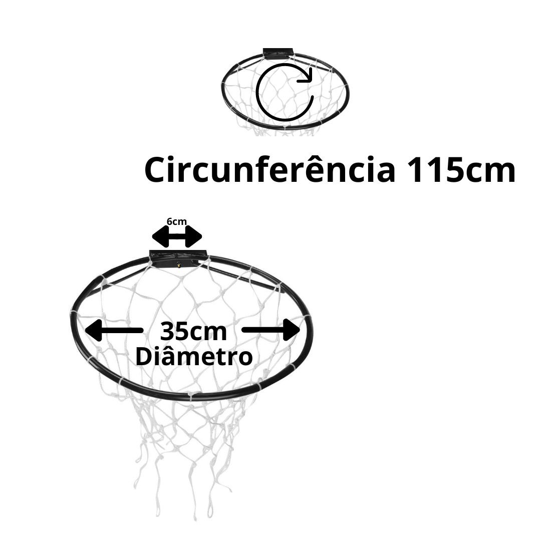 Cesta Basquete 35cm C/ Rede Aro 8mm Jfit - 4