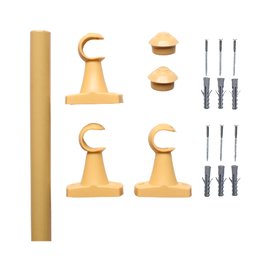 Kit varão para cortina 2,0mts marfim 28mm compacto sala / quarto - 2