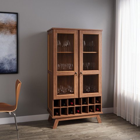 Cristaleira Adega Rústica 157cm x 88cm Madeira Pinus Ypê França