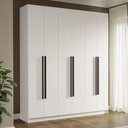 Ver imagem 1 de Guarda-roupa Casal 6 Portas Batentes Venus Madesa Branco/preto
