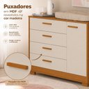 Ver imagem 5 de Cômoda Sapateira Zaki para Quarto de Bebê | 100% MDF 1 Porta e 4 Gavetas Areia Fosco/ Savana