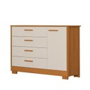 Ver imagem 2 de Cômoda Sapateira Zaki para Quarto de Bebê | 100% MDF 1 Porta e 4 Gavetas Areia Fosco/ Savana