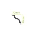 Ver imagem 2 de Kit com 5 Barras Rodateto de Poliestireno 7CMX70MM Liso 10m Branco Riplain