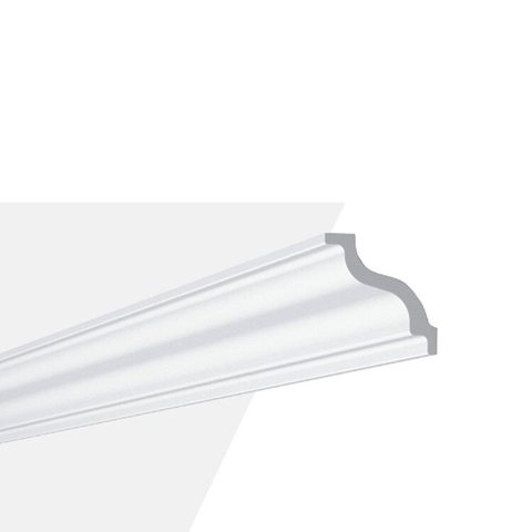Kit com 5 Barras Rodateto de Poliestireno 7CMX70MM Liso 10m Branco Riplain