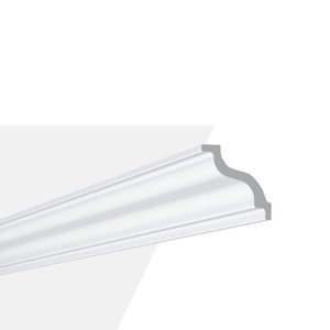 Kit com 5 Barras Rodateto de Poliestireno 7cm X 70mm Liso 10m