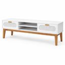 Ver imagem 1 de Rack Santorini 180cm com Pé Madeira Maciça C/ Amplas Gavetas:branco