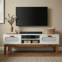 Ver imagem 4 de Rack Santorini 180cm com Pé Madeira Maciça C/ Amplas Gavetas:branco