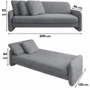 Ver imagem 2 de Sofa Cama 3 Lugares Sistema de Catraca Encosto Alto Padrão:cinza