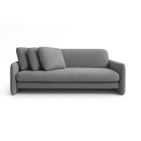 Sofa Cama 3 Lugares Sistema de Catraca Encosto Alto Padrão:cinza