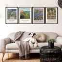 Ver imagem 1 de Kit 4 Quadros Decorativos Artes de Monet 33x24cm:madeira Branca