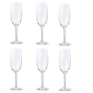 Cj 06 Tacas Champanhe Bohemia Gastro Cristal de Titanio 220ml