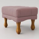 Ver imagem 2 de Puff Duque Bouclé Premium de Luxo Capitone Elegante para Sala Quarto Decoração Pés Luiz Xv Castanho