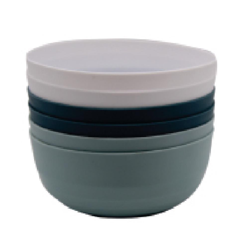6 Cumbucas Tigelas Bowl 350ml Plástico Branco/cinza/verde - 1
