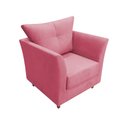 Ver imagem 2 de Poltrona Decorativa Isis Suede Rosa Pés Madeira Ms Decor