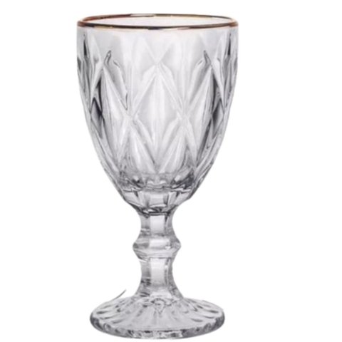Jogo Taças com Fio de Ouro Transparentes 6un 300ml Diamond