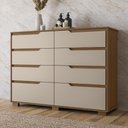 Ver imagem 2 de Cômoda para Quarto 147cm com 8 Gavetas Parma Carvalho/fendi Z17 - Mpozenato