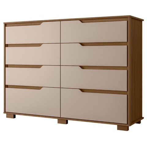 Cômoda para Quarto 147cm com 8 Gavetas Parma Carvalho/fendi Z17 - Mpozenato