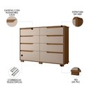 Ver imagem 3 de Cômoda para Quarto 147cm com 8 Gavetas Parma Carvalho/fendi Z17 - Mpozenato