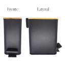 Ver imagem 3 de Kit Escova Sanitária + Lixeira 5 Litros Bambu - Preto